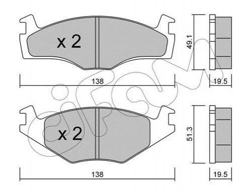 <strong>VW Тормозные колодки передн.Golf I,II,III,Jetta -92, Passat -88 CIFAM 822-045-1 (фото 1)</strong>