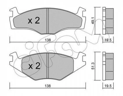 VW Тормозные колодки передн.Golf I,II,III,Jetta -92, Passat -88 для Volkswagen, Seat, Hyundai CIFAM 822-045-1 фото товару