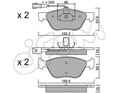 <strong>FIAT Гальмівні колодки передні ALFA 156, FIAT Coupe CIFAM 822-083-0 (фото 1)</strong>