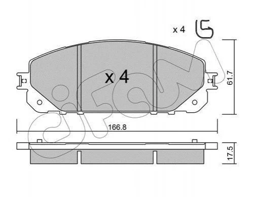 <strong>JEEP К-т гальмівних колодок Cherokee 13- CIFAM 822-1000-0 (фото 1)</strong>