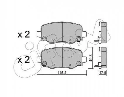 JEEP Гальмівні колодки зад. CHEROKEE 14- для CIFAM 822-1002-0 фото товару