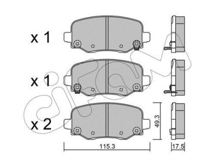 FIAT Колодки гальмівні задні 500X, JEEP Renegate CIFAM 822-1002-1 фото товара