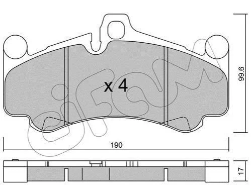 <strong>PORSCHE Колодки гальмівні передн. 911 3.6, 3.8, 4.0 01- CIFAM 822-1004-0 (фото 1)</strong>