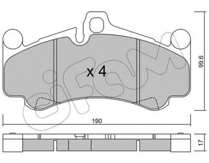 PORSCHE Колодки гальмівні передн. 911 3.6, 3.8, 4.0 01- CIFAM 822-1004-0 фото товару