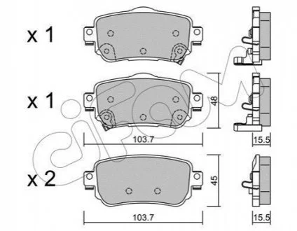 Гальмівні колодки зад. Nissan X-Trail/Qashqai II 13- (TRW) для CIFAM 822-1011-0 фото товару