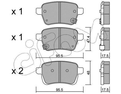 OPEL Колодки гальмівні задн. ADAM 1.0 14-, CORSA E 1.0 14-, FIAT CIFAM 822-1012-0 фото товара