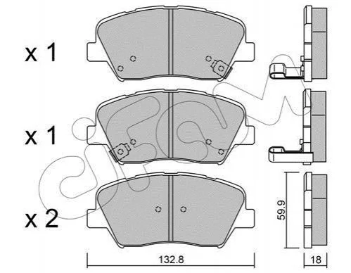 <strong>Гальмівні колодки перед Hyundai Genesis/KIA Carens 1.7-3.0 10- CIFAM 822-1026-0 (фото 1)</strong>