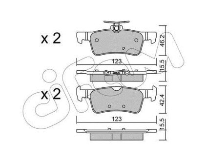 PEUGEOT Колодки гальмівні задні 308 13- CIFAM 822-1042-0 фото товару