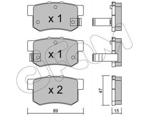 <strong>HONDA Колодки гальмівні задні Accord,Civic VII,FR-V,Stream 99- CIFAM 822-173-0 (фото 1)</strong>
