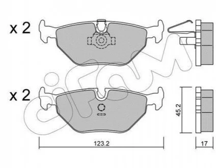 BMW Тормозные колодки задн. 5серия (E39) 97- для CIFAM 822-210-0 фото товару