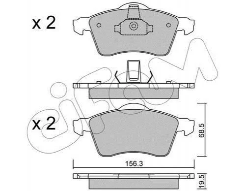 <strong>VW Тормозные колодки перед. T4 CIFAM 822-263-0 (фото 1)</strong>