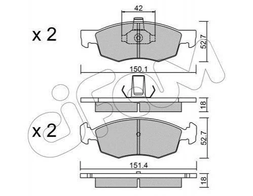 <strong>FIAT Тормозные колодки передн.Doblo 01- CIFAM 822-274-2 (фото 1)</strong>