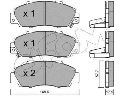 <strong>Колодки тормозные пер. Legend/Accord/Shuttle/CR-V/Civic 93-05 CIFAM 822-298-0 (фото 1)</strong>