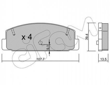 Гальмівні колодки зад. Mazda 323/626 94-04 (akebono) CIFAM 822-302-1 (фото 1)