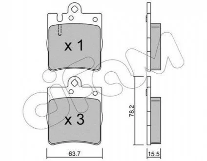 Гальмівні колодки зад. MB C/E-клас (W202/210) (ATE)/(W211) 4Matic для CIFAM 822-344-0 фото товару