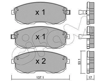 NISSAN Тормозные колодки передн.Tiida 04-,Juke 14-,Maxima QX для CIFAM 822-404-0 фото товару