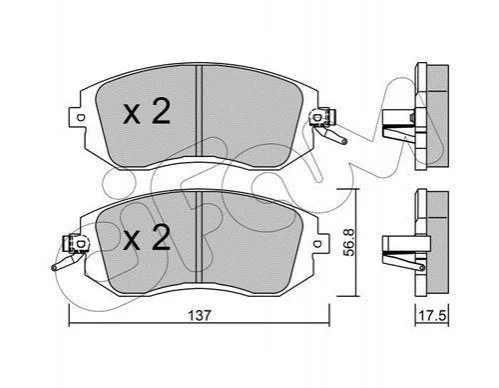 <strong>Гальмівні колодки перед. Subaru Impreza 02-/Forester 02- (akebono) CIFAM 822-500-1 (фото 1)</strong>