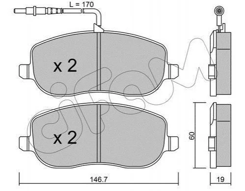 <strong>Тормозные колодки дисковые FIAT Scudo 1.9D 2.0JTD 02- CIFAM 822-530-0 (фото 1)</strong>