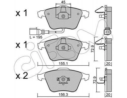 <strong>Гальмівні колодки перед. Audi A4/A6/A8 00- CIFAM 822-549-2 (фото 1)</strong>