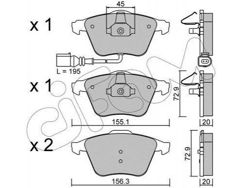 <strong>Гальмівні колодки перед. Caddy III/Golf V/Passat B6/Octavia A5 CIFAM 822-549-4 (фото 1)</strong>
