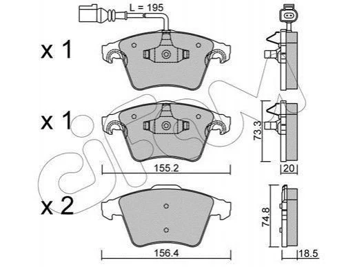 <strong>Тормозные колодки пер. VW T5 (с датч.) CIFAM 822-552-0 (фото 1)</strong>