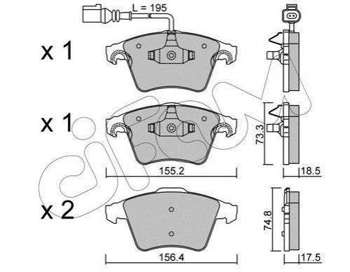 <strong>Колодки гальмівні перед. Touareg/Transporter (03-15) CIFAM 822-552-1 (фото 1)</strong>