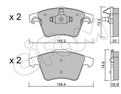 VW гальмівні колодки передн.T5 1.9,2.5TDI 03- (без датчик.) для CIFAM 822-552-3 фото товару