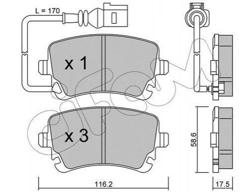 <strong>Колодки гальмівні задн. Transporter (15-21) CIFAM 822-554-0 (фото 1)</strong>