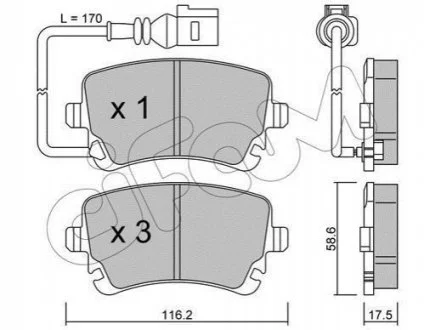 Колодки гальмівні задн. Transporter (15-21) для CIFAM 822-554-0 фото товару