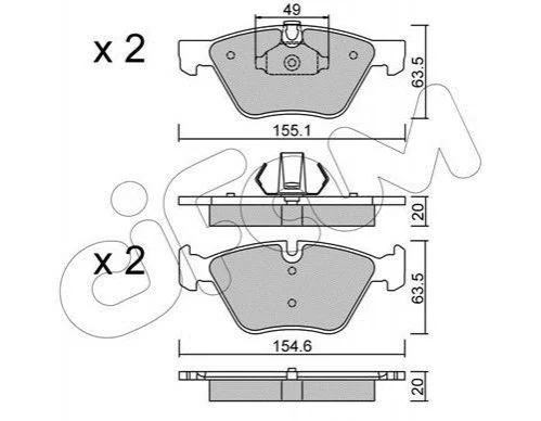 <strong>BMW Тормозные колодки передн.5 F10 518d-528i 11- CIFAM 822-557-0 (фото 1)</strong>