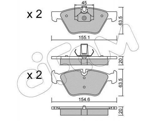 <strong>Тормозные колодки перед. BMW 3 90/91/92 5 E60/61 CIFAM 822-557-3 (фото 1)</strong>