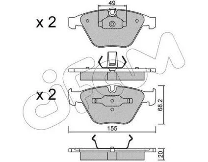 BMW гальмівні колодки передн. 3 E90,5 E60,6 E63,7 E65/66,.X1 E84 01- для CIFAM 822-558-0 фото товару