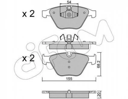Гальмівні колодки перед. BMW 3 (E90)/5 (E60)/7 (E65) 02-13 (ATE) для CIFAM 822-558-6 фото товару