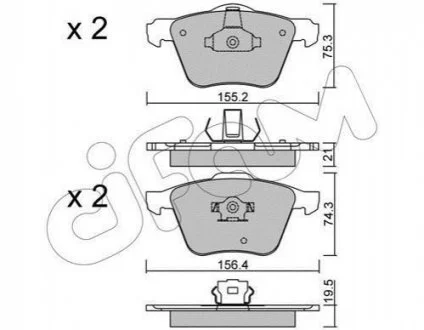 Колодки тормозные перед. S60/S80/V70/XC70/XC90 (98-14) для CIFAM 822-599-0 фото товара