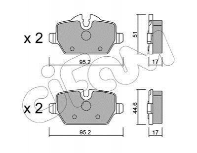 BMW Тормозные колодки задн.E87(1-serie), E90(3-serie) CIFAM 822-641-0 фото товара