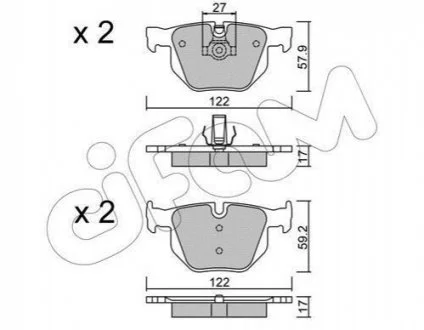 BMW Тормозные колодки задн.5 E60 03- для CIFAM 822-644-0 фото товару