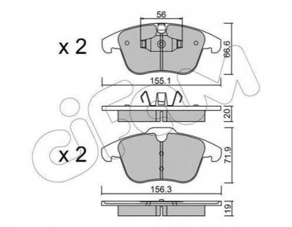 Колодки гальмівні пер. V60/S60/XC70/V70/S80/Discovery/Evoque/Freelander/Galaxy/Mondeo/S-Max 06- для CIFAM 822-675-0 фото товару