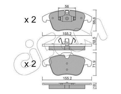 Купити CITROEN гальмівні колодки передн C5 III 08-,Peugeot 407 04-,508 10- CIFAM 822-675-5 за низькою ціною в Україні (фото 1)