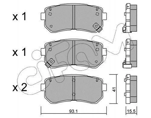 <strong>Колодки гальмівні задн. Accent/Ceed/Cerato/Creta/i20 (05-21) CIFAM 822-725-0 (фото 1)</strong>