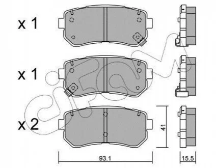 Колодки гальмівні задн. Accent/Ceed/Cerato/Creta/i20 (05-21) для CIFAM 822-725-0 фото товару