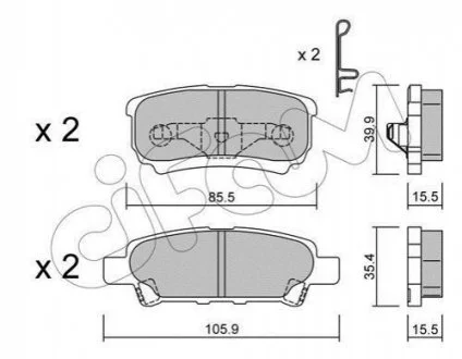 MITSUBISHI Тормозные колодки задн.Lancer,Outlander 03- для CIFAM 822-737-0 фото товару