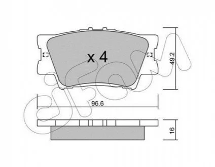 Гальмівні колодки зад.TOYOTA CAMRY/RAV4 III/RAV4 IV 2.0-3.5 06- для CIFAM 822-749-0 фото товару