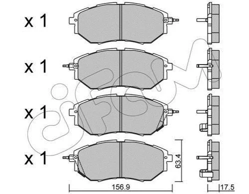 <strong>SUBARU гальмівні колодки передн. LEGACY IV, FORESTER, OUTBACK 09- CIFAM 822-763-0 (фото 1)</strong>
