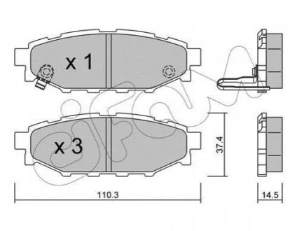 SUBARU Тормозные колодки задн. Forester,Impreza,Legacy,Outback для CIFAM 822-764-0 фото товару