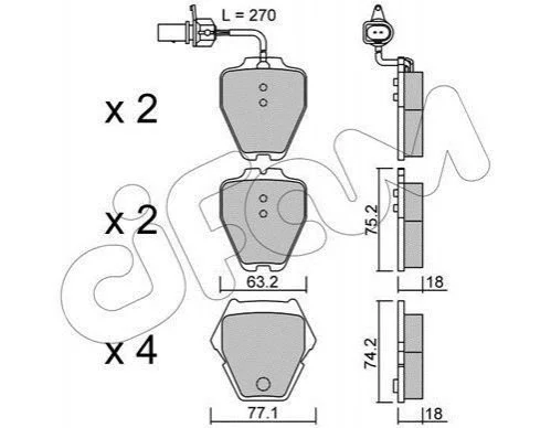 <strong>Гальмівні колодки перед. VW Phaeton 02-07 (TRW) CIFAM 822-774-1 (фото 1)</strong>