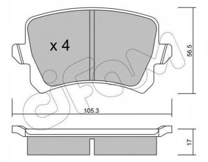 Гальмівні колодки зад Caddy III/Golf V/Audi A4 03- для CIFAM 822-806-0 фото товару