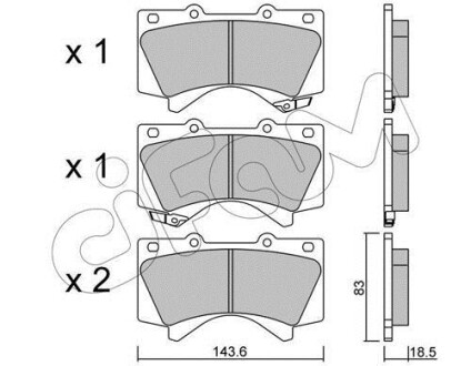 TOYOTA гальмівні колодки передн.Land Cruiser 4.7/4.5d 08- CIFAM 822-821-0 фото товару