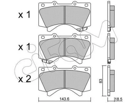 TOYOTA гальмівні колодки передн.Land Cruiser 4.7/4.5d 08- для CIFAM 822-821-0 фото товару