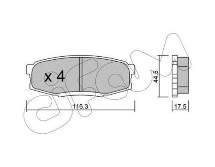 TOYOTA колодки гальмів. задн.Land Cruiser 4.7/4.5d 08- CIFAM 822-822-0 фото товару