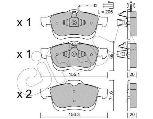 <strong>FIAT гальмів.колодки передн. Doblo 10-, Opel Combo 12- CIFAM 822-824-0 (фото 1)</strong>